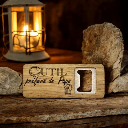 Décapsuleur rectangle en bois personnalisé