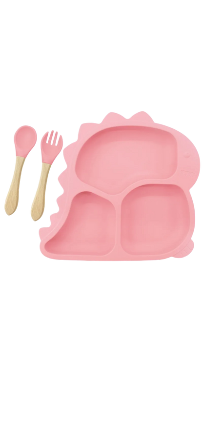 Assiette enfant en silicone personnalisée avec couverts – photo 4