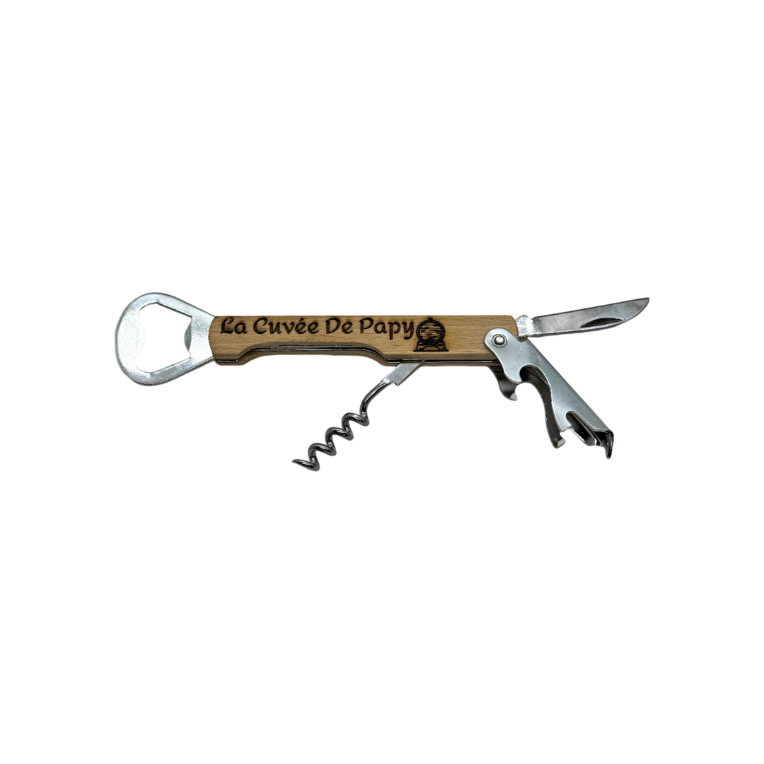 Couteau de sommelier multifonction en bois personnalisé