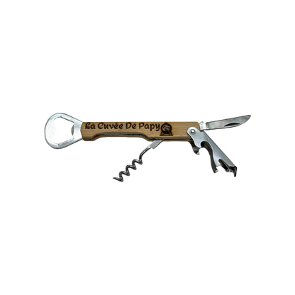 Couteau de sommelier multifonction en bois personnalisé