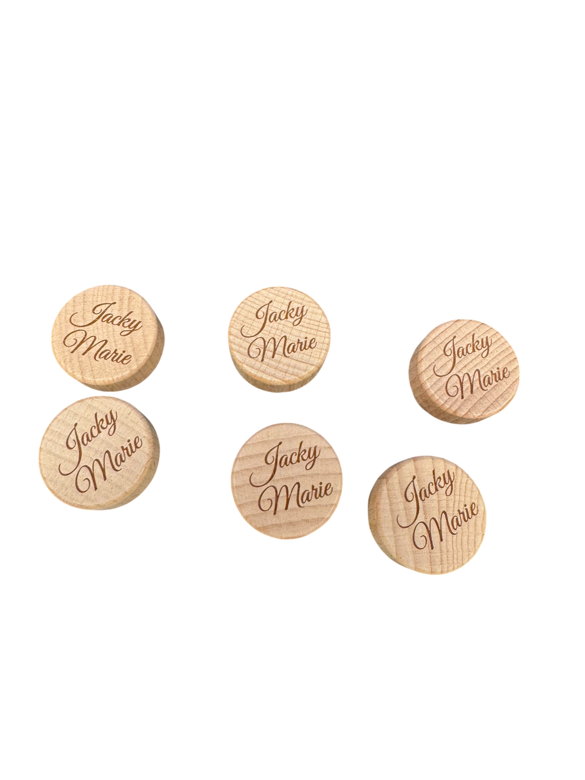 Bouchons de bouteille en bois personnalisés avec deux prénoms