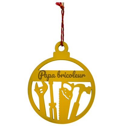 Boule de Noël personnalisée – Papa bricoleur
