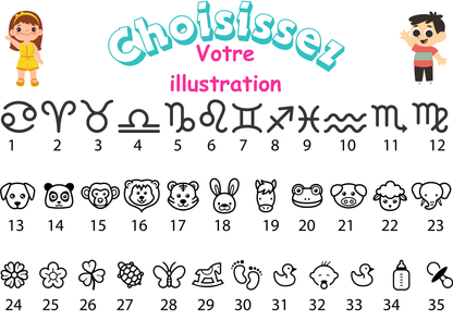 Illustrations enfant numérotées à choisir