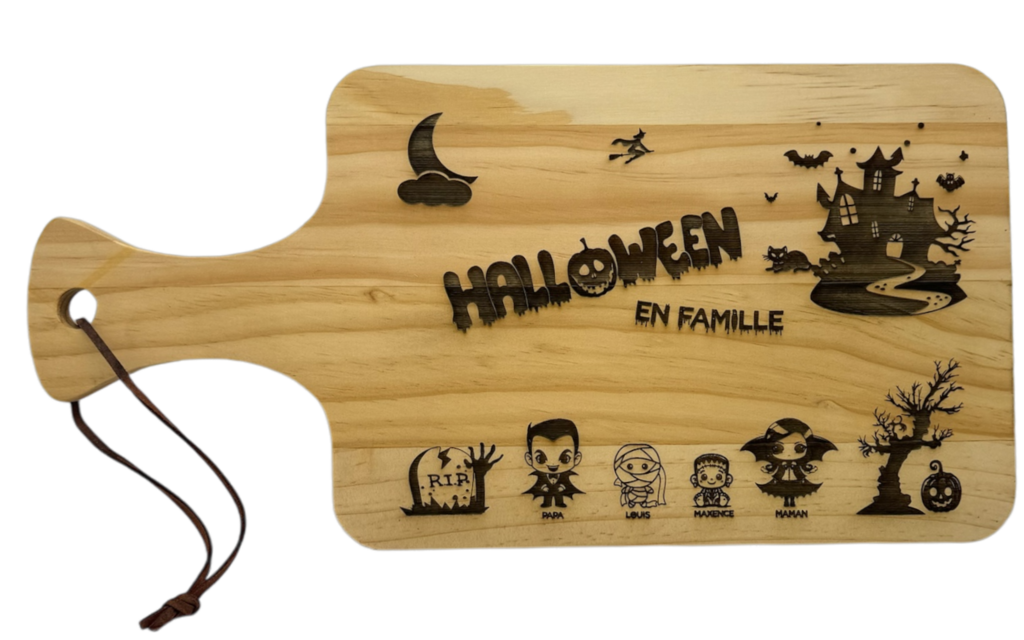 Planche à découper Halloween personnalisée – Famille