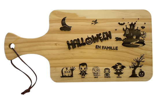 Planche à découper Halloween personnalisée – Famille