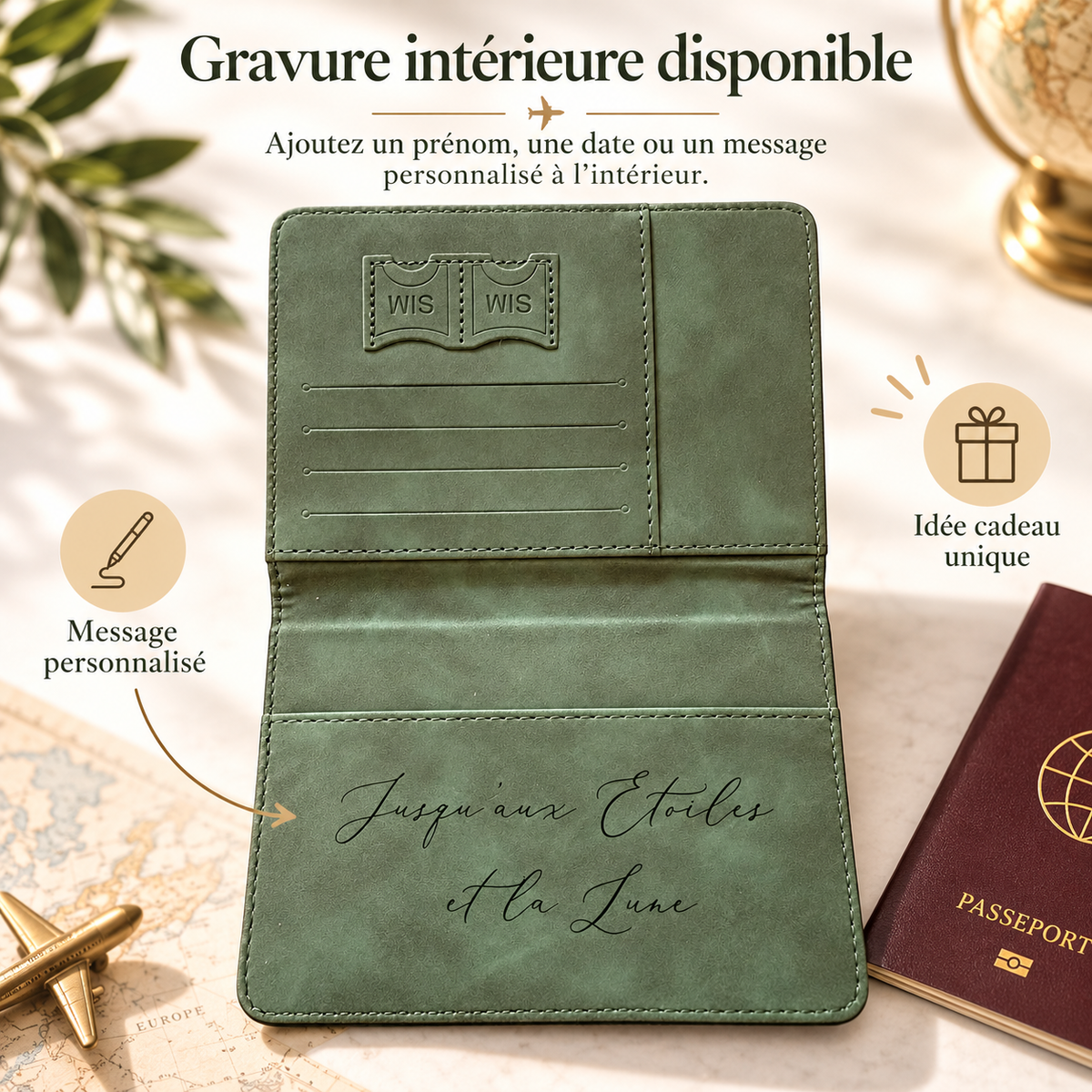 Pack voyage personnalisé protège-passeport et étiquette de bagage – photo 5