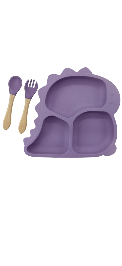Assiette enfant en silicone personnalisée avec couverts – photo 5