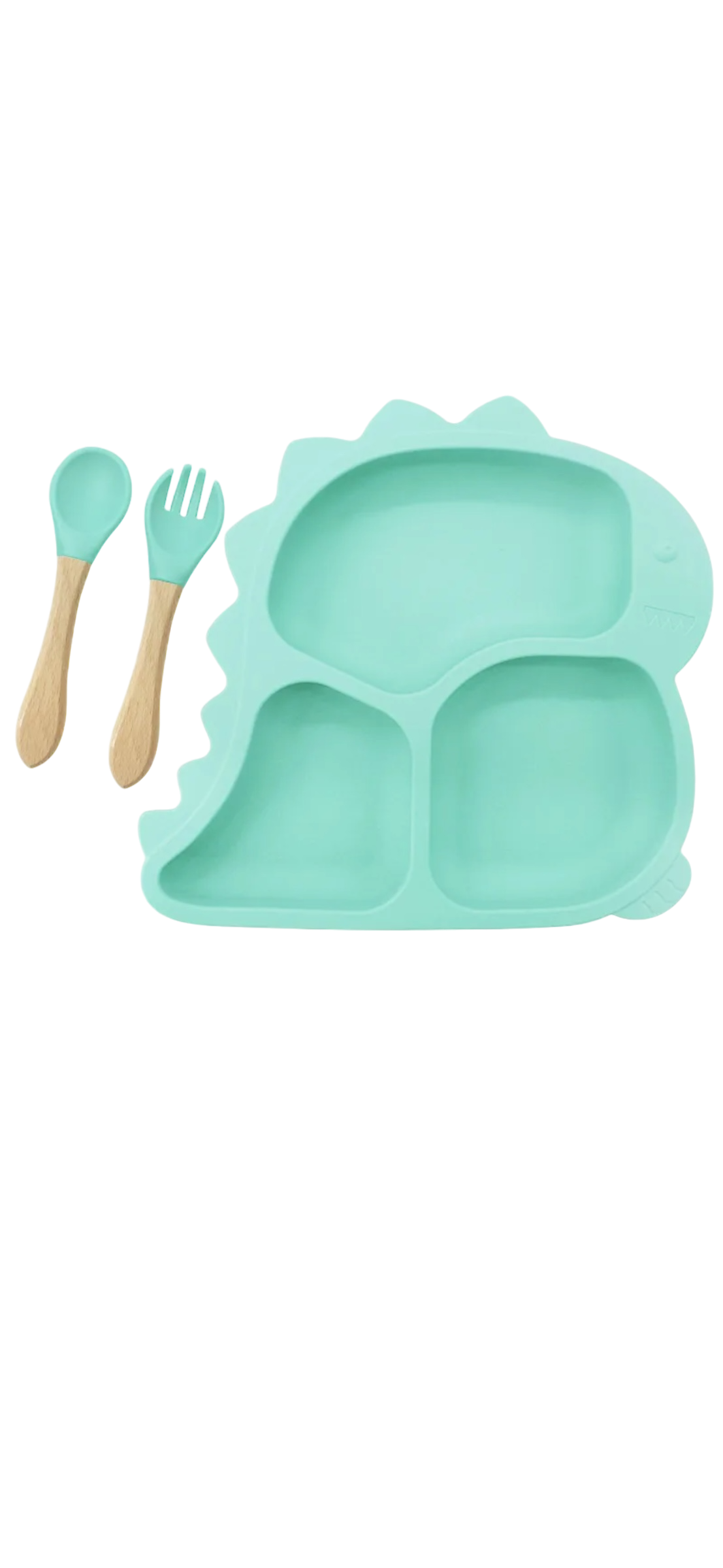 Assiette enfant en silicone personnalisée avec couverts – photo 2