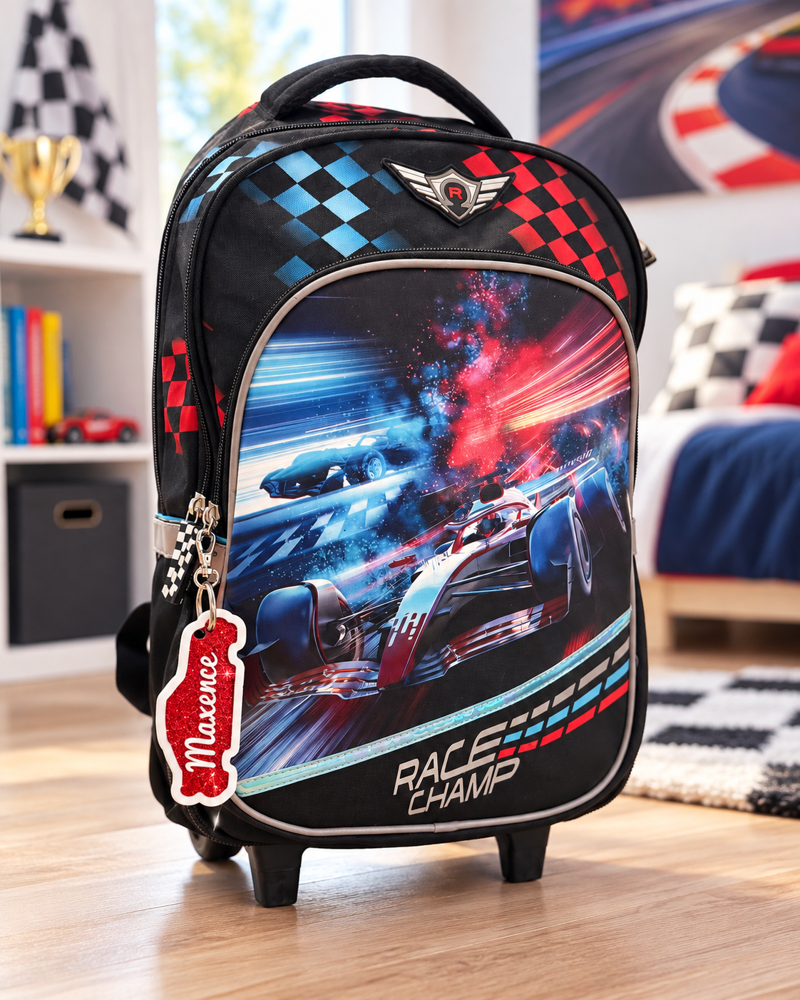 Porte-clés voiture pailleté avec prénom – photo 2